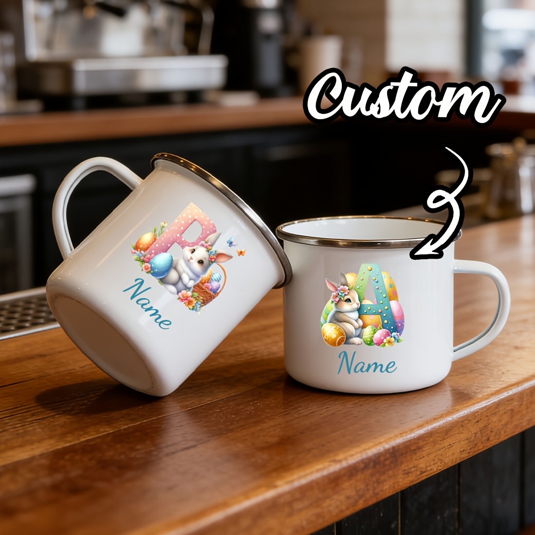 Coffee Equipment Names - Taza Personalizada con Iniciales Florales, Taza