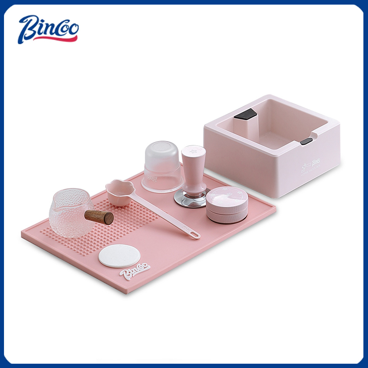 Espresso Tamper Set - Bincoo-alfombrilla de apisonamiento para Espresso rosa,
